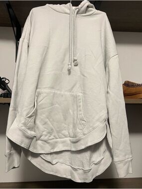 90 Degree By Reflex Off-White Crewneck Hooded Pullover